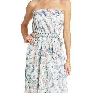 COLLECTIVE CONCEPTS - Strapless Print Dress In White - Size L